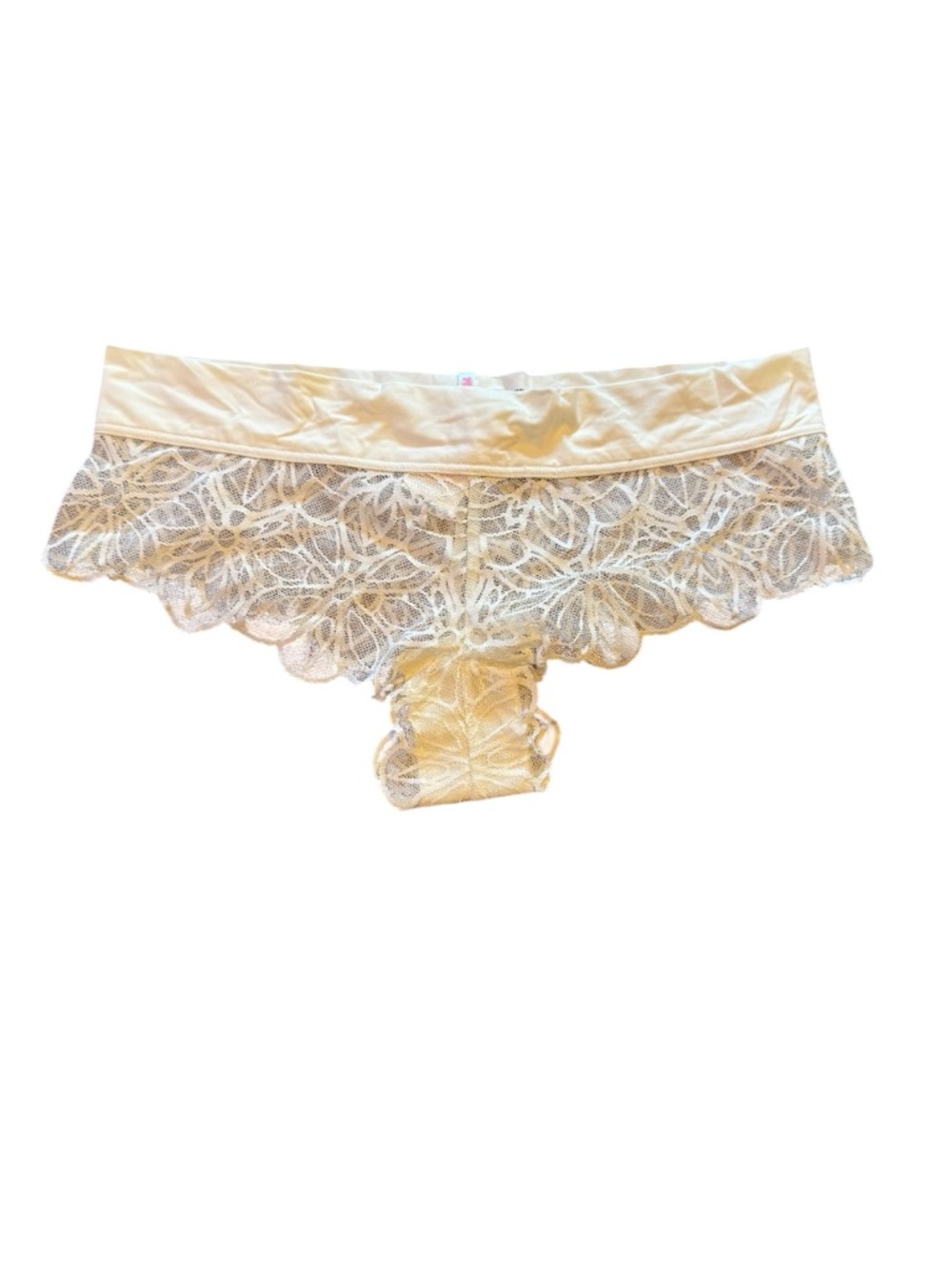 Victoria’s Secret PINK NWT Extra Low Rise Cheekster Lace Boyshort Panty - Cream